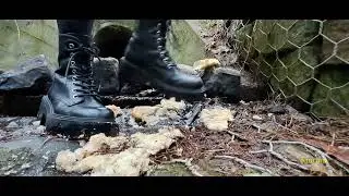 Crush baguettes in riverbed with my workers boots