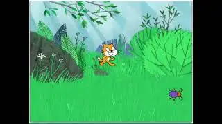 The cat tracking the beetle