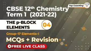 p-Block Elements - 04| Class 12 Chemistry | Term 1 | Group -17 Elements-I | MCQs | Revision