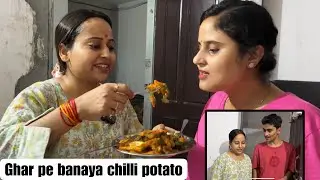 Chilli potato banaya ❤️