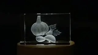 Garlic 3D Engraved Unique Vegetable Crystal Gift - FSKI55