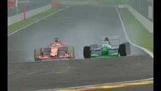 Ferrari F1 2018 vs Jordan F1 1991 - Spa Wet