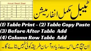 Inpage insert Table|inpage table copy past|inpage me table print kese kry|inpage table move