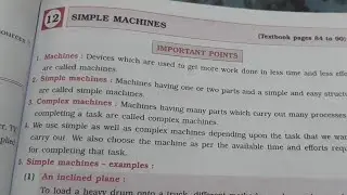 Std 6 Science Lesson 12 Simple Machine Digest's Answers Maharashtra Board