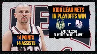 Jason Kidd (14 pts 14 asts) - Bucks at Nets - Playoffs 2003 Round 1 Game 1