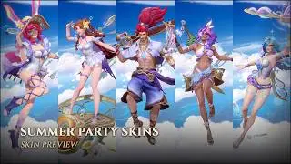 【Preview】 Summer Party Skins: Seraphine (Legendary), Aurora, Samira, Katarina, and Yasuo - Wild Rift