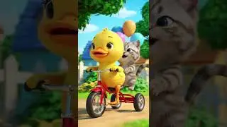 Cute Duck Riding Bike with Funny Mini Cat #duck #cute #funny #cat #trending #cartoon #duck #baby