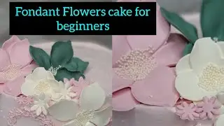 Whipped cream cake with fondant Flowers 