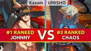GGST ▰ Kazam (#1 Ranked Johnny) vs UMISHO (#3 Ranked Chaos). High Level Gameplay