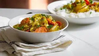 &Auml;thiopisches Kurkuma Gem&uuml;se mit Kartoffeln, Kohl und Karotten - Vegan und Einfach - Rezept