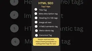 HTML SEO | Top 7 tips for html seo| SEO #html5 #css #coding #seo #seotips  #htmltutorial