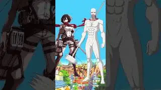 mikasa  vs warhammer Titan  challenge power😯