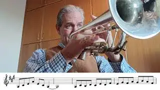 A major scale exercise for trumpet play along - faster