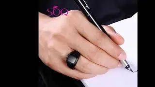 European and American fashion accessories men's black gun color ring