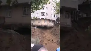 Concrete Retaining Wall Failure Causes Landslide and Three-Story Building Collapse