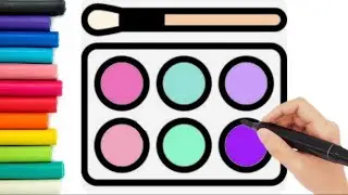 Drawing pages for kids learn color with Makeup tools