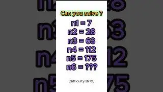 Mathematical Sequence difficulty 8/10, day 38 #iq#mathsequence #puzzle#braintest#iqtest#logicpuzzle