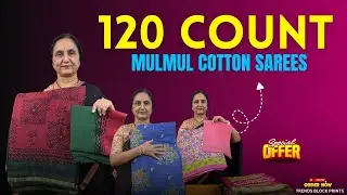 120 Count Mulmul Cotton Sarees on Offer by Anitha Reddy \\ Trends block prints \\