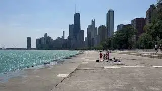 The concrete beach near Lake Shore Drive
