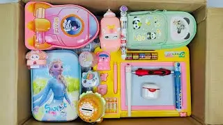 Unboxing Fancy Stationery Collection📚 Writing Board, Geometry Box, Sharpener, Pen, Colouring Kit,