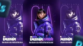 Neon Purple Puffer | Cinematic Portrait & Poster Design (Photoshop + Color Grade Tutorial)