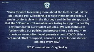 SEC Commissioner releases statement on Big Ten, Pac-12 cancellations