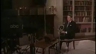 President Reagan speaking via satellite to ABC affiliates in Los Angeles, California on May 11, 1982