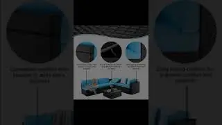 Pamapic 7 Pieces Patio Furniture ,Outdoor Rattan Sectional Sofa Conversation Set with Tea Table