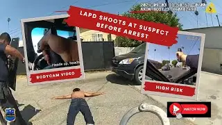 LAPD bodycam footage shows officers confronting an armed suspect