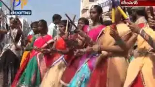 Cultural Activities Attracts Several Devotees At Durga Shobha Yatra In Karimnagar