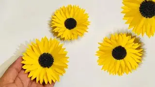 Easy Paper Sunflower | DIY Paper Flower | Paper Craft | Kagaj Ke Phool  |  Kagaj Ke Phool Banana