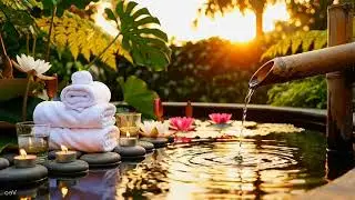 Lotus Spa Night Ambience | Soothing Water Flow & Relaxing Healing Music