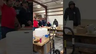 Our first company meeting in the new building. #chiassonsmoke #fabricationshop