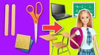 DIY MINIATURE SCHOOL SUPPLIES FOR YOUR BARBIE DOLLS! 📚✏️✂️
