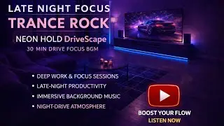 Late Night Focus Trance Rock | Neon Hold DriveScape &bull; 30 Min Deep Work BGM
