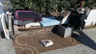 Homeless Camp Sunset Blvd Los Angeles California USA April 6, 2025