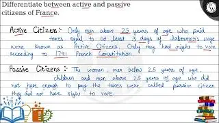 Differentiate between active and passive citizens of France.