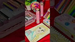 Anna barbie drawing 😍 ✨️ colour ✨️💕 #ytshorts #trendingvideo #shorts 