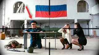 Ukrainian Sniper shot a Russian general hiding in a ruined theater building