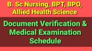 Bsc Nursing, Allied Health Science Special Category & PH Quota Document Verification