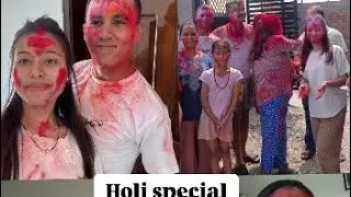 After marriage First Holi celebrated Husband sanga🎨new vlog#####Family time❤️####Enjoying###