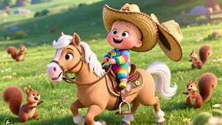 Pony Ride Fun With Baby 🐴🎵 Fun Animal Song for Kids | Learn Numbers, Colors, and Animals