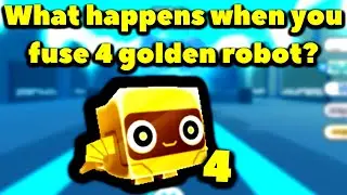 What happens when you fuse 4 golden robot? (Roblox Pet Simulator X - Steampunk)