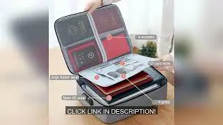 3-Layer Document Organizer Briefcase Folder Holder Men's Women's Bag Cover Purse Passport Home Safe