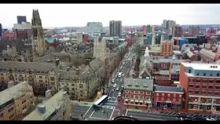 Yale on a cold Sunday afternoon - drone aerial video footage