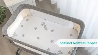 Biloban Bassinet Mattress Topper, Waterproof & Breathable, Various Sizes Available, White