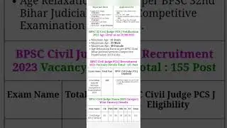 BPSC 32nd Bihar Judicial Services Competitive Examination Civil Judge PCS J Pre Recruitment
