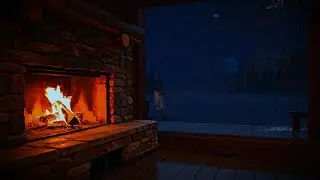 Heavy Rain & Fireplace Sounds for Deep Sleep 🌧️🔥 Cozy Cabin Night | 8 Hours ASMR