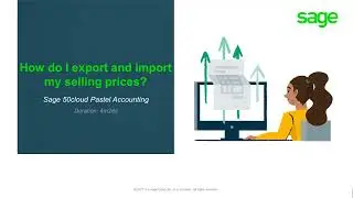 Sage 50cloud Pastel (ZA) - How do I export and import my selling prices?