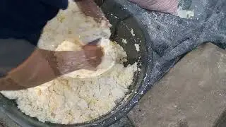 Making Cassava flakes(Garri).